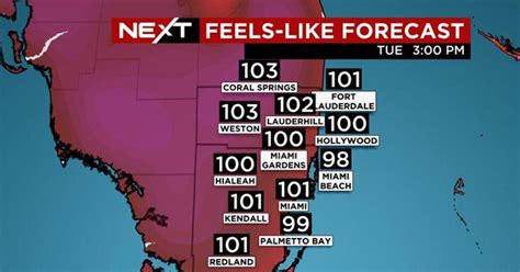Heat index in Florida makes some places feel like triple digits.